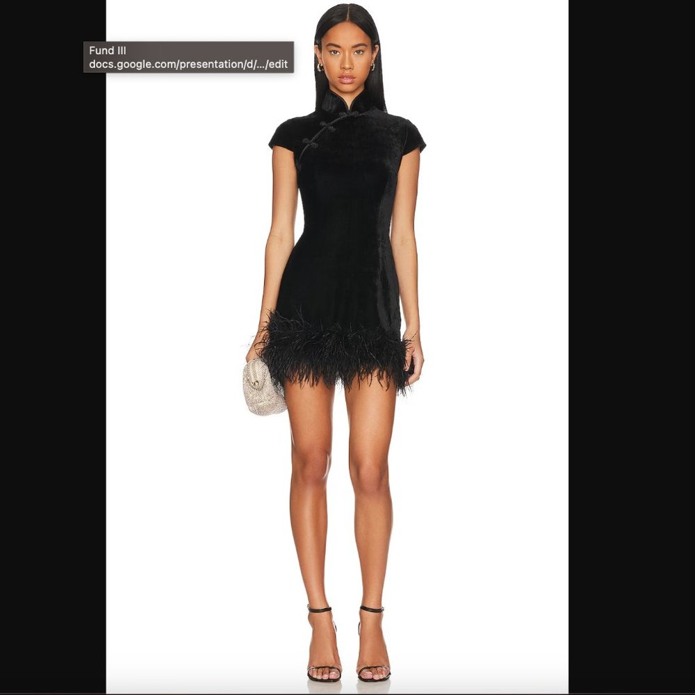 SAU LEE NWT Morgan Dress in Black Morgan Dress in Black velvet and fur size 0